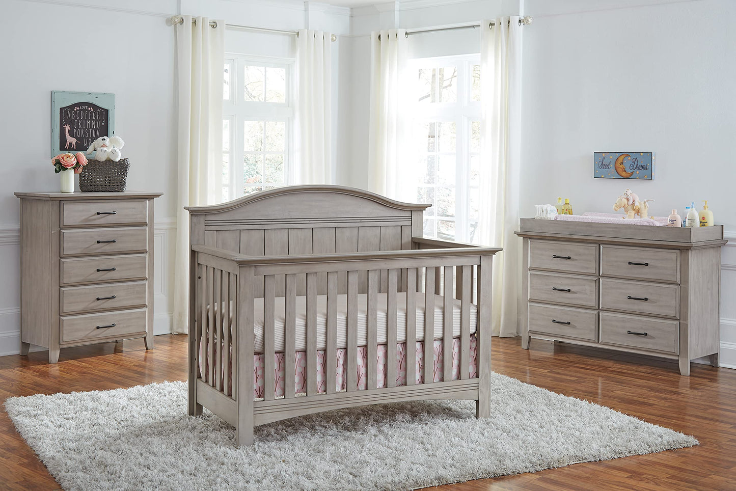 Soho Baby Chandler Premium 5-Drawer Dresser Chest, Stone Wash
