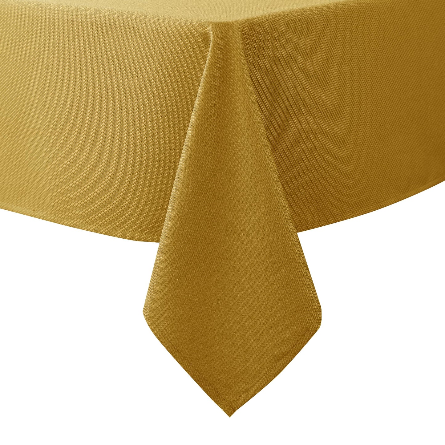 Biscaynebay Textured Fabric Christmas Rectangle Tablecloths 60x84 Inches, Gold Water Resistant Tablecloths for Dining, Kitchen, Wedding, Parties etc. Machine Washable