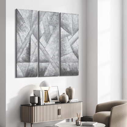 Empire Art Direct Abstract Wall Art Textured Hand Painted Canvas by Martin Edwards, Triptych, 60" x 20" each, Diamonds