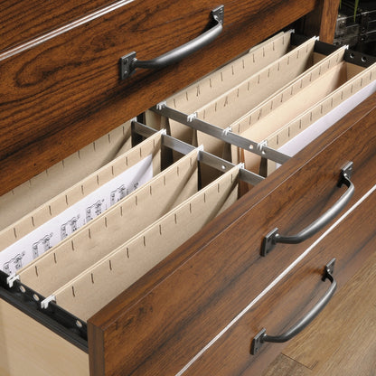 Sauder Carson Forge 2 Drawer Lateral File Cabinet, Rustic Vintage Style Filing Drawers, in Washington Cherry