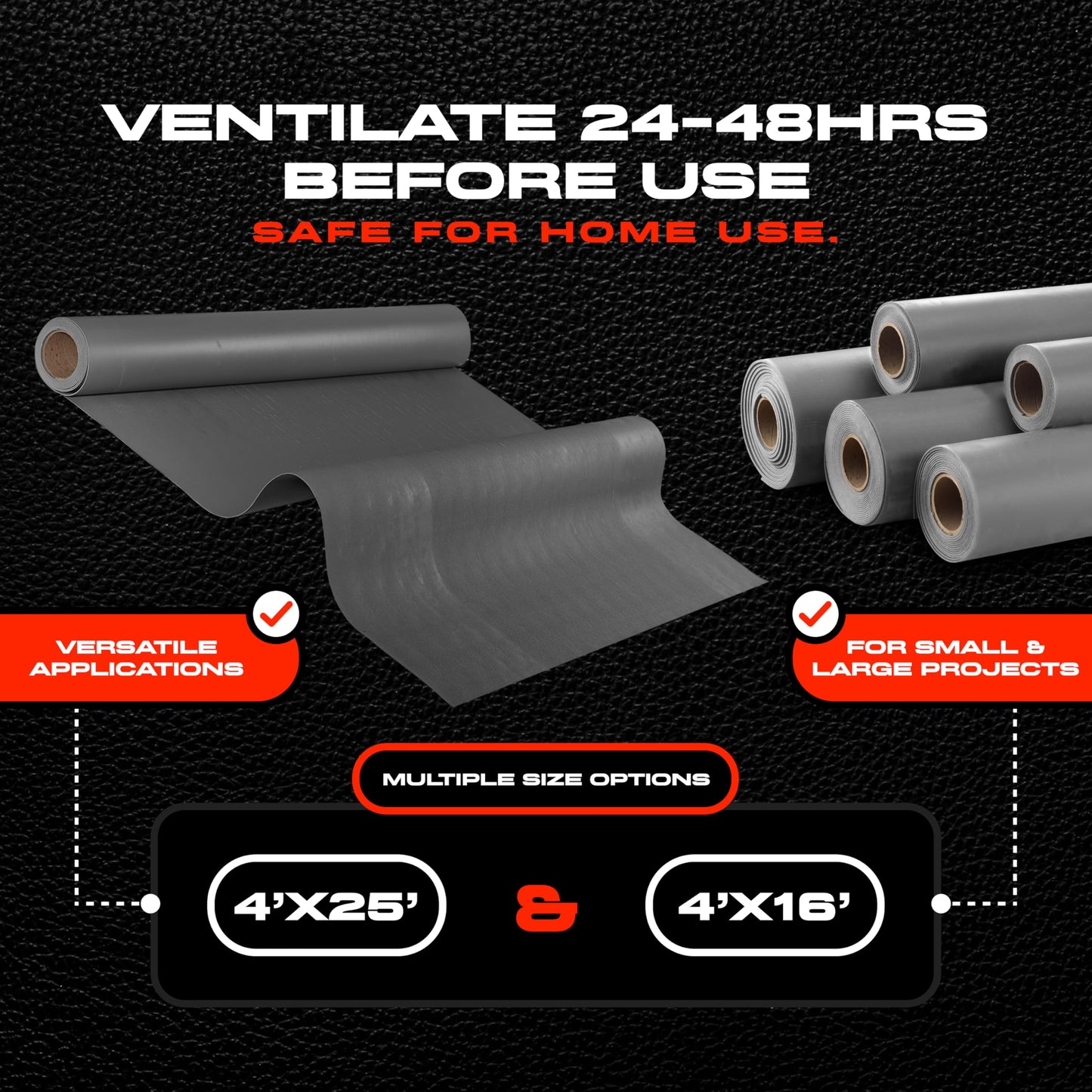 VinylX™ Reinforced Mass Loaded Vinyl (MLV) - Flexible, Heavy Duty Soundproof Barrier for Walls, Ceilings, Floors – ASTM Rated, USA Made – 0.5 lb/sq ft, 48" x 16' Roll