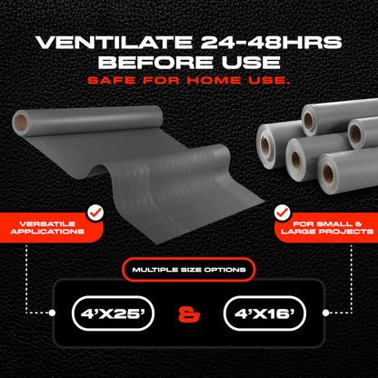 VinylX™ Reinforced Mass Loaded Vinyl (MLV) - Flexible, Heavy Duty Soundproof Barrier for Walls, Ceilings, Floors – ASTM Rated, USA Made – 1.0 lb/sq ft, 48" x 16' Roll