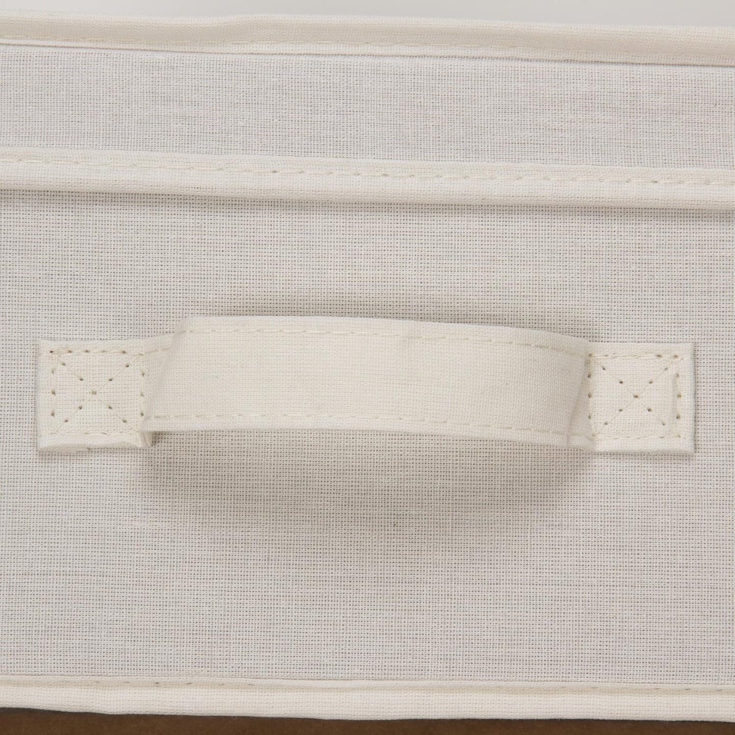 Household Essentials 113 Large Storage Box with Lid and Handle - Natural Beige Canvas