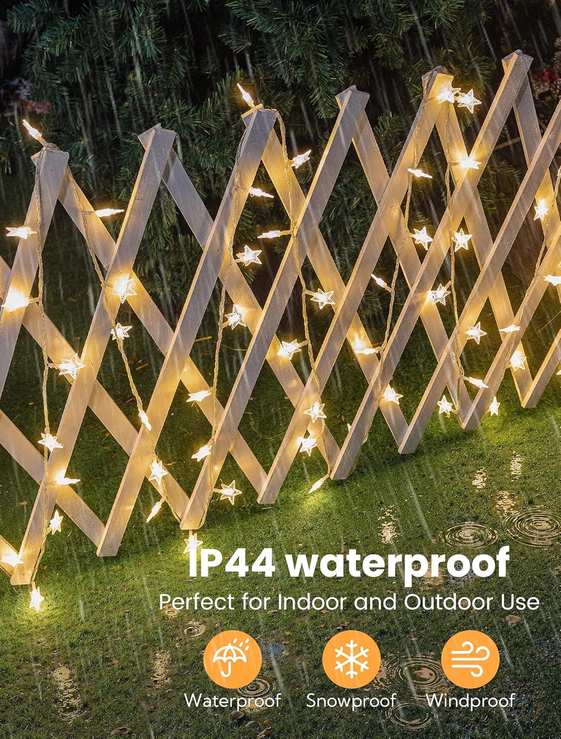 syosupviry in,39ft 100LED Star String Lights Plug Fairy Lights with Remote, Hanging Star Decorations Lights Waterproof