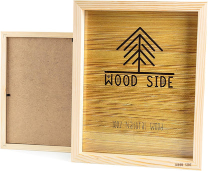 Wooden Picture Frames 8x10 Inch Set of 2, 100% Eco Unfinished Wood with Real Glass