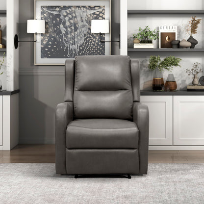 Lexicon Manual Recliner Chair, Reclining Sofa Chair, Home Theater Seating, Wall Hugger, Manual Recliner for Living Room/Office/Apartment, Easy Assembly, Gray Faux Leather