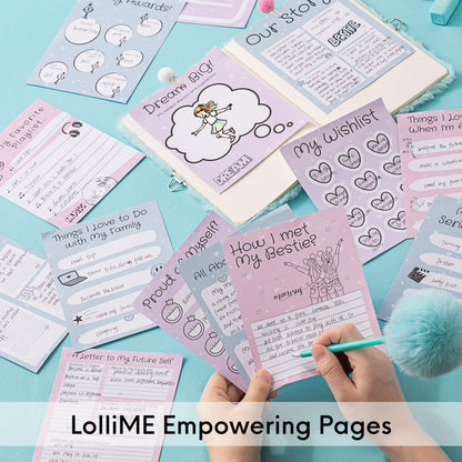 HAPPY LOLLI Mint LolliME DIY Journal Kit for Tween & Teen Girls Ages 8–14, Birthday Gift, 300+ Pieces Lockable Diary Set, Arts & Crafts, Scrapbook & Creative Journaling