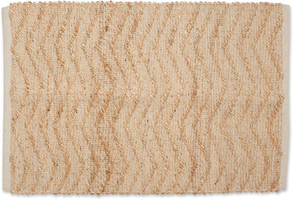 DII Woven Rugs Collection Hand-Loomed Jute, Off-White Chevron, 2x3'