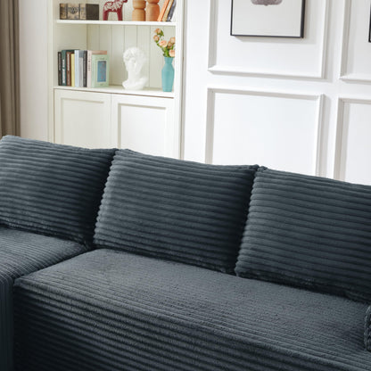 96" L Shaped Cloud Sectional Couch with Chaise, Deep Seat Modular Sectional Sofa Corduroy Memory Foam Sofa Boneless Couches for Living Room Bedroom, No Assembly Required