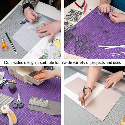 Breman Precision 18x24 Inch Self Healing Cutting Mat – 2-Sided 5-Ply PVC Purple/Gray Cutting Mats for Crafts, Sewing, Quilting & DIY Projects with Durable Non-Slip Surface and Precise Grid Lines