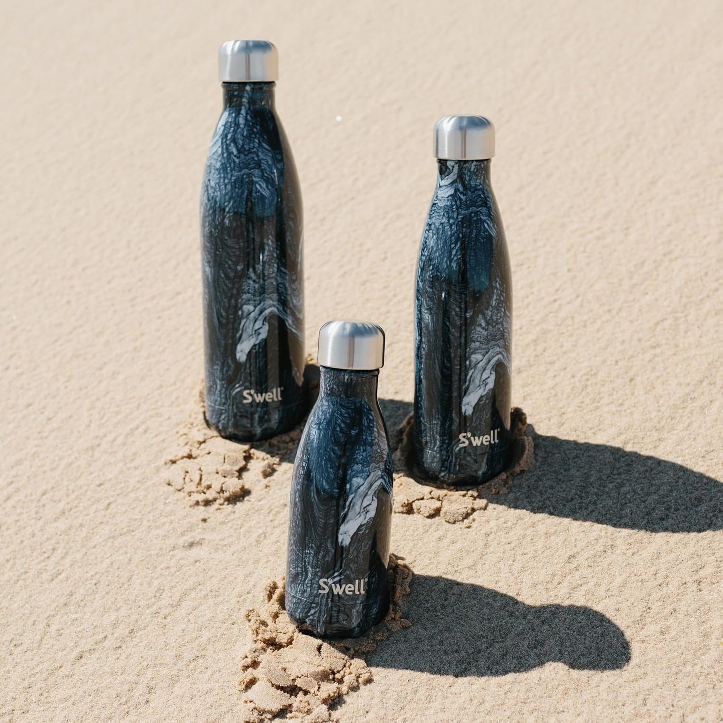 S'well Stainless Steel Water Bottle, 25oz, Azurite Marble, Triple Layered Vacuum Insulated, Keeps Drinks Cold for 48