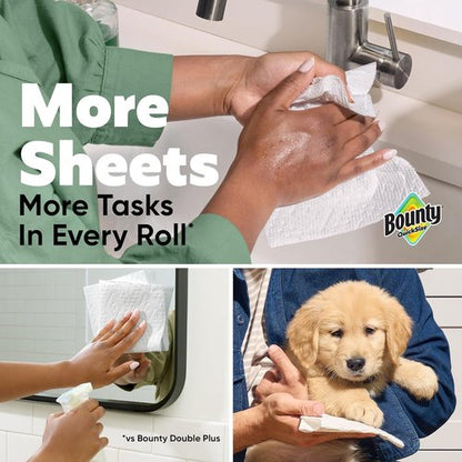 Bounty Quick-Size Paper Towels - White Family Pack | 8 Triple Rolls = 27 Regular Rolls