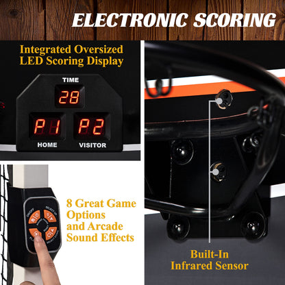 Barrington Billiards Urban Collection Arcade Basketball Game with Electronic Scoring and 7-inch Basketball Set, White