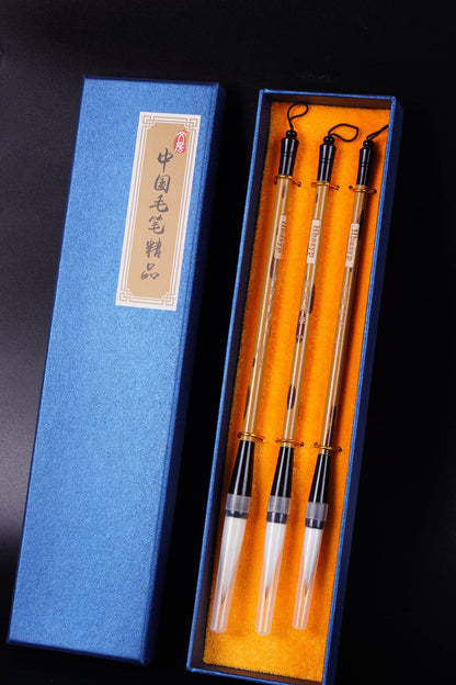 Hbasyp Chinese Traditional Calligraphy Brush/Chinese Calligraphy Watercolor Sumi Drawing Brush Wool/Painting Sumi Set((L + M + S))