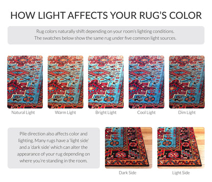 SAFAVIEH Area Rug 11x15 - Vintage Hamadan Collection - Large - Red & Light Blue, Traditional Persian Design, Non-Shedding & Easy to Clean, Ideal for Living Room, Bedroom, Dining Space (VTH211Q)