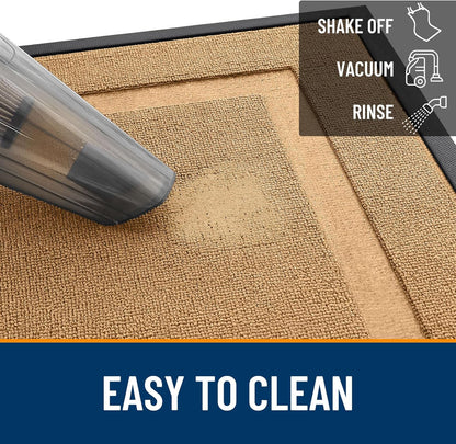 OLANLY Waterproof Front Door Mat - All-Season Natural Rubber Doormat, Easy Clean, 47x17, Butter Yellow