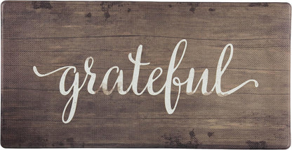 J&V TEXTILES 20x39 inches Anti Fatigue Kitchen Mat, Non Slip, Easy Wipe Clean, Grateful Design, 1/2 Inch Thick
