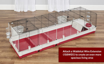 Midwest Homes for Pets Deluxe Rabbit & Guinea Pig Cage, XX-Large, White & Red