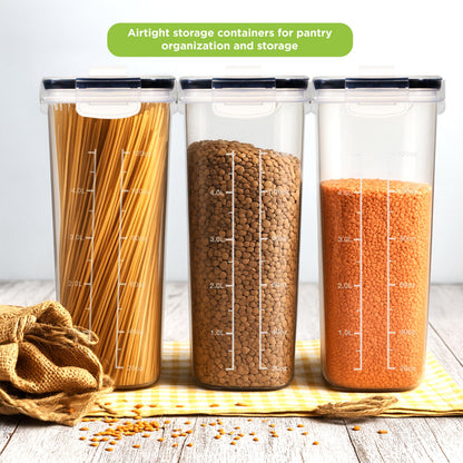 Utopia Kitchen Cereal Containers Storage Set – 4 Pack 4L(135.2 oz) Airtight Food Storage Containers with Lids, BPA-Free Cereal Dispensers for Pantry Organization and Storage (Clear)