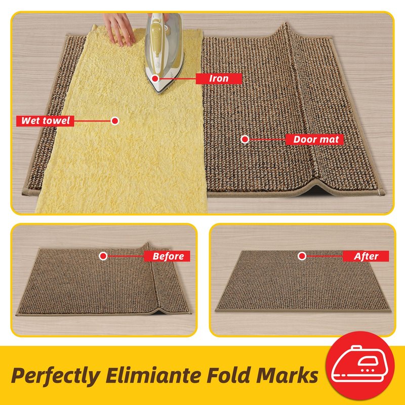 JSEI Dirt Trapper Door Mat 24"x36" Non-Slip Washable Entrance Mat, Dog Doormats, Absorbent & Fade-Resistant Floor Mats, Low Profile Welcome Mats for Entryway, Front Door, and Inside Entrance, Taupe
