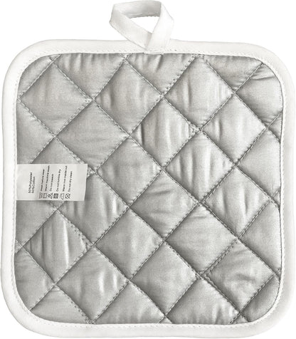 3D Rose Turquoise-White-and Peach Flowers and Leaves Pattern Pot Holder, 8 x 8
