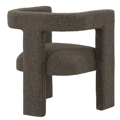 Coaster Home Furnishings - Petra - Boucle Upholstered Accent Chair Curved Arms and Cushioned Seat - Contemporary Style - Living Room - Chocolate Brown - 902880