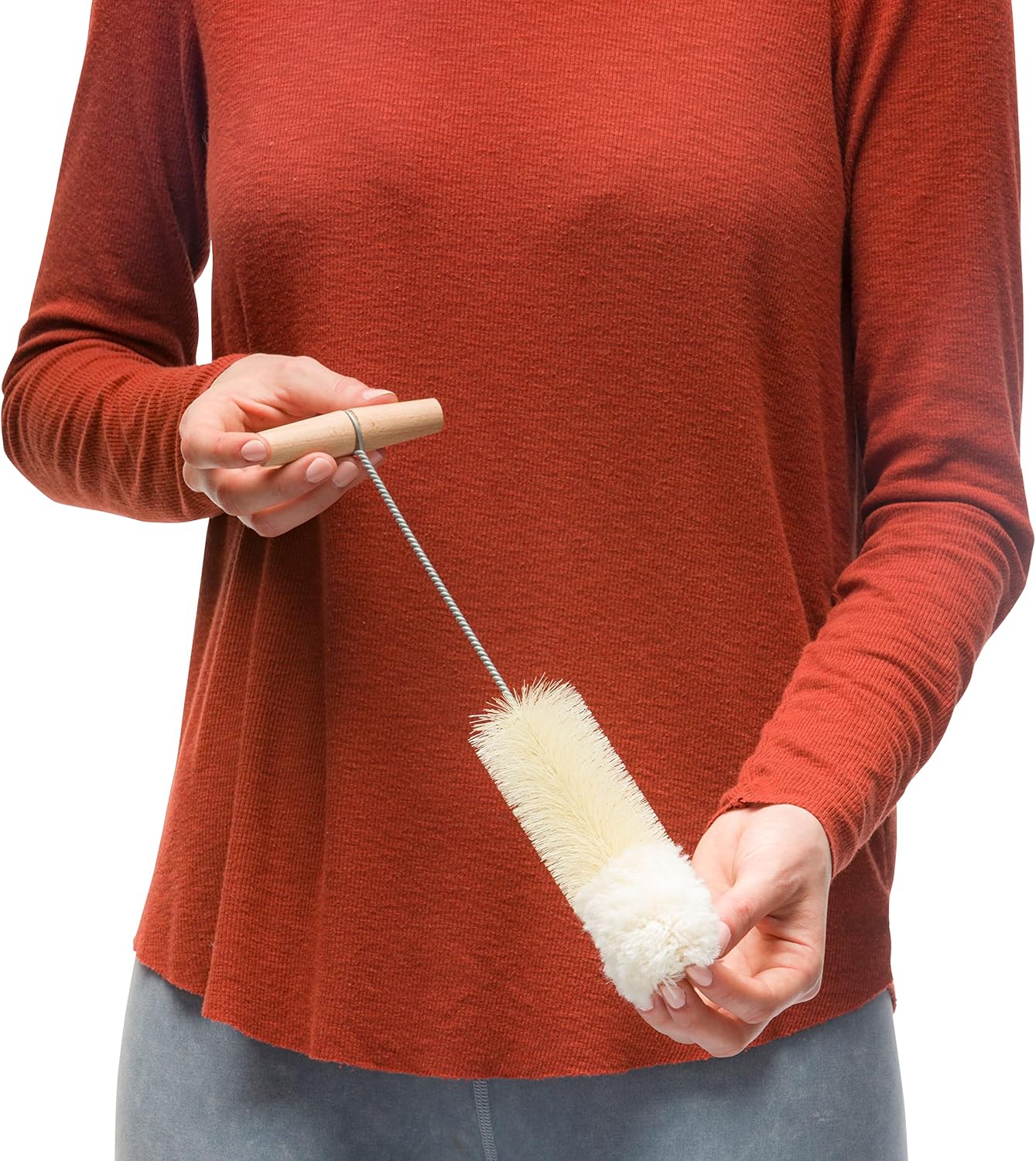 14 Inches Redecker Bottle Brush with Beechwood Grip, for Soda Bottles/Jars/Specialty Glassware, Tampico Fiber and Wool