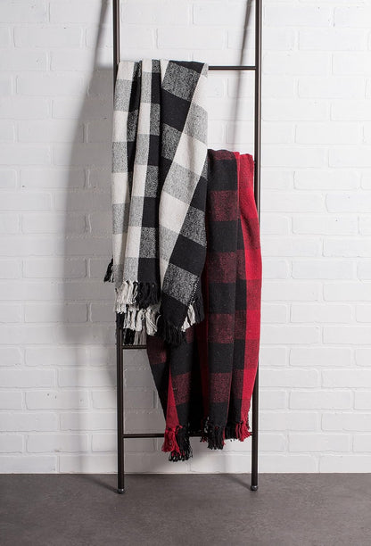 DII Buffalo Check Collection Rustic Farmhouse Throw Blanket, 50x60, Black/White