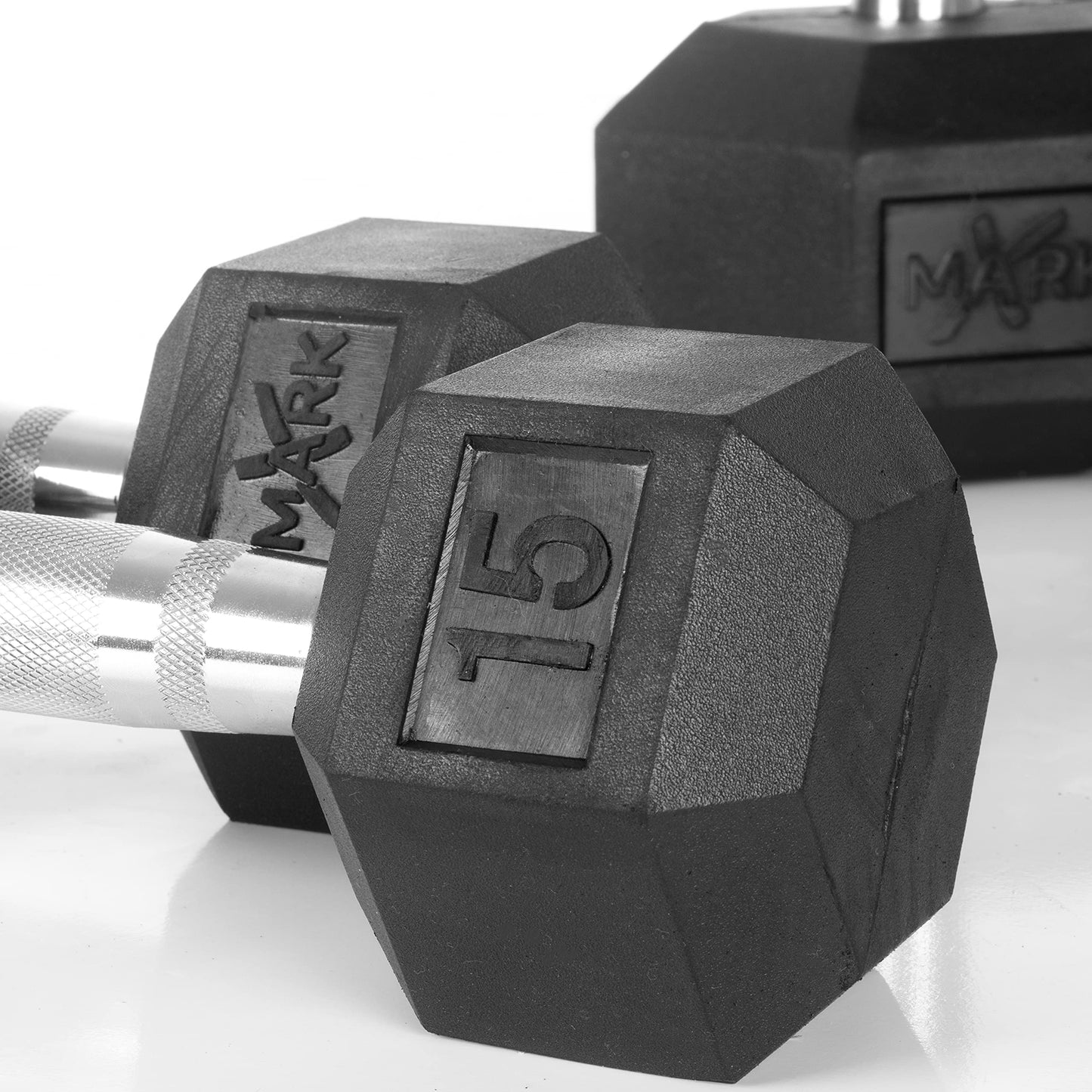 XMARK 5-50lb Dumbbell Set with Rack, Weights Dumbbells, Multiple Free Weights and Horizontal Storage for Home Gym Strength Training, Storage Rack (Gray)
