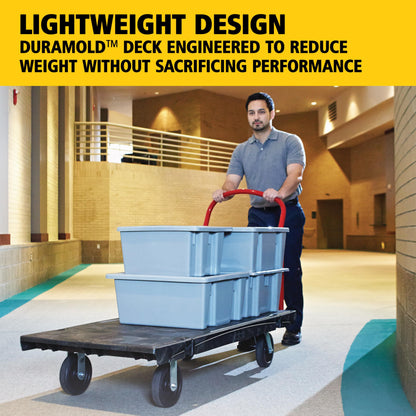 Rubbermaid Commercial Products Heavy-Duty Platform Truck, 2,000 Pound Capacity, 24" x 48" Platform, 8" TPR Casters, Black, for Warehouse/Garage/Cleaning/Manufacturing
