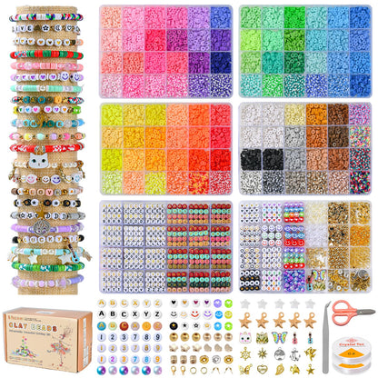 wuzoe Friendship Bracelet Kit, 16888pcs, 96 Colors Polymer Clay Beads & 1200 Letter Beads，Bracelet Making Kit for DIY Jewelry Making&Friendship Bracelet Making