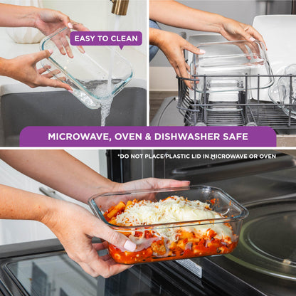 HOLDN’ STORAGE Vacuum Food Storage Containers, Set of 8 Glass Containers & Electronic Pump - Keep Food Fresh Longer, BPA-Free Glass, Leak-Proof, Ideal for Meal Prep, Marinating