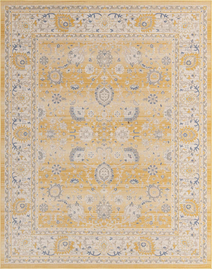 Unique Loom Whitney Collection Traditional Border Area Rug (8' 0 x 10' 0 Rectangular, Tuscan Yellow)