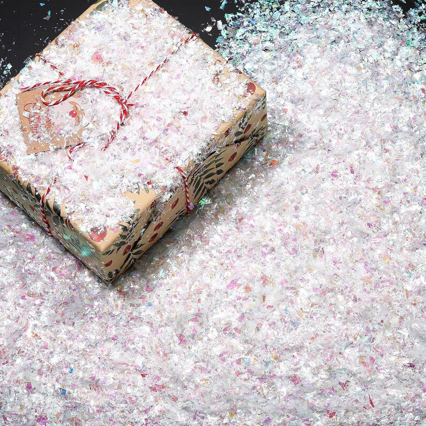 160g Containlol Sparkle Holographic Confetti Iridescent Confetti Winter Radium Color Metallic Foil Decor Bag