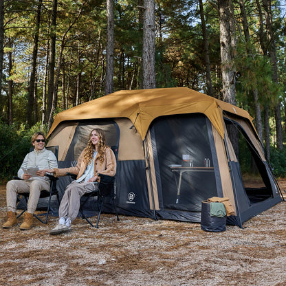 EVER ADVANCED 10 Person Blackout Camping Tent, Easy Setup Instant Cabin Tent for Family, Water-Resistant & Weather-Resistant Light-Blocking Tent with Rainfly for Outdoor Travel, 14' x 10' x 78"