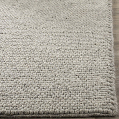 SAFAVIEH Natura Collection Area Rug - 9' x 12', Silver, Handmade Wool Blend, Textured Design, Ideal for Living Room, Bedroom, Dining Space (NAT620C)