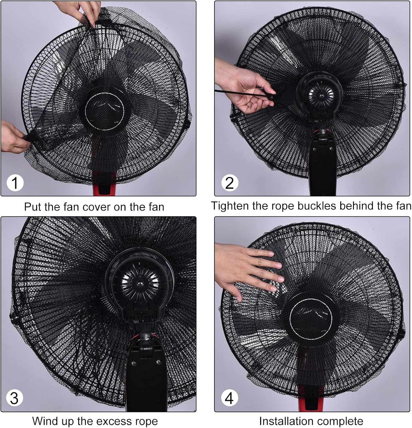 MECCANIXITY Mesh Electric Fan Dust Cover, 11.8 Inch Washable Dustproof Protection Net, Black