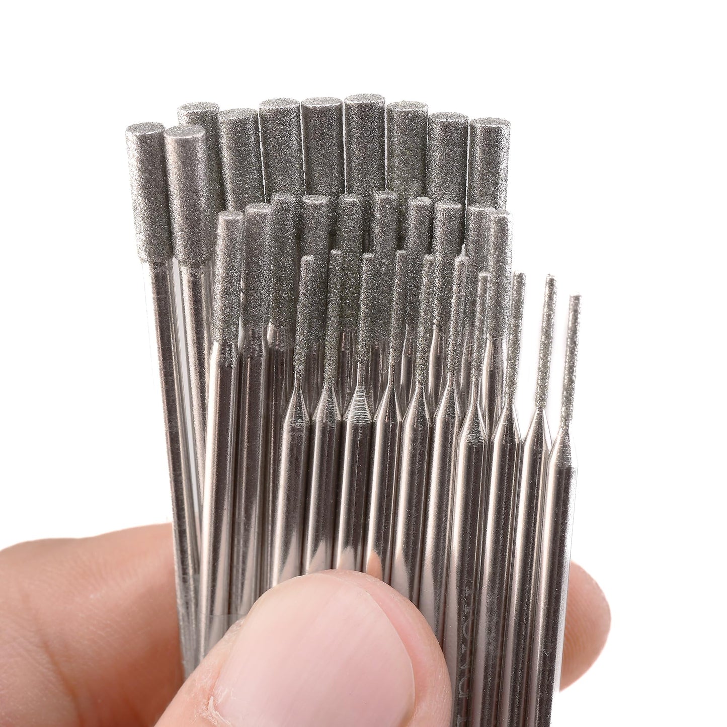 ChilternCasa 1mm-3mm Diamond Drill Bits for Stone, Grinding Bit Set 2.35mm Shank with Collet Rotary Tools for Dremel Drilling Glass, Gemstones & Jewelry - Pack of 30