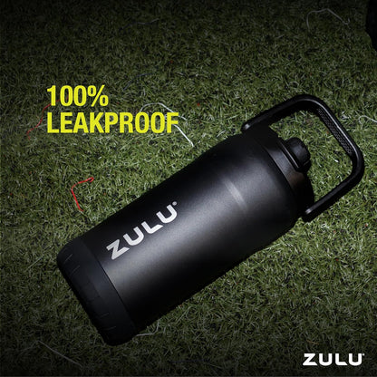 ZULU Goals Vacuum Insulated Large Capacity Stainless Steel Water Bottle | Reusable Jug with Carry Handle