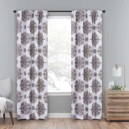 ECLIPSE Olivia Modern Farmhouse Room Darkening Thermal Window Curtain, 37" x 95", Cameo (1 Panel)