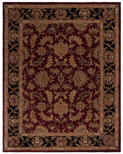SAFAVIEH Heritage Collection Area Rug - 7'6" x 9'6", Red & Black, Handmade Traditional Oriental Wool, Ideal for High Traffic Areas in Living Room, Bedroom (HG628C)