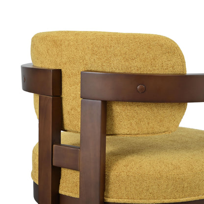 Merax 2-Piece Wooden Farmhouse Dining Chairs with Durable Legs for Kitchen, DiningRoom, Walnut+Yellow