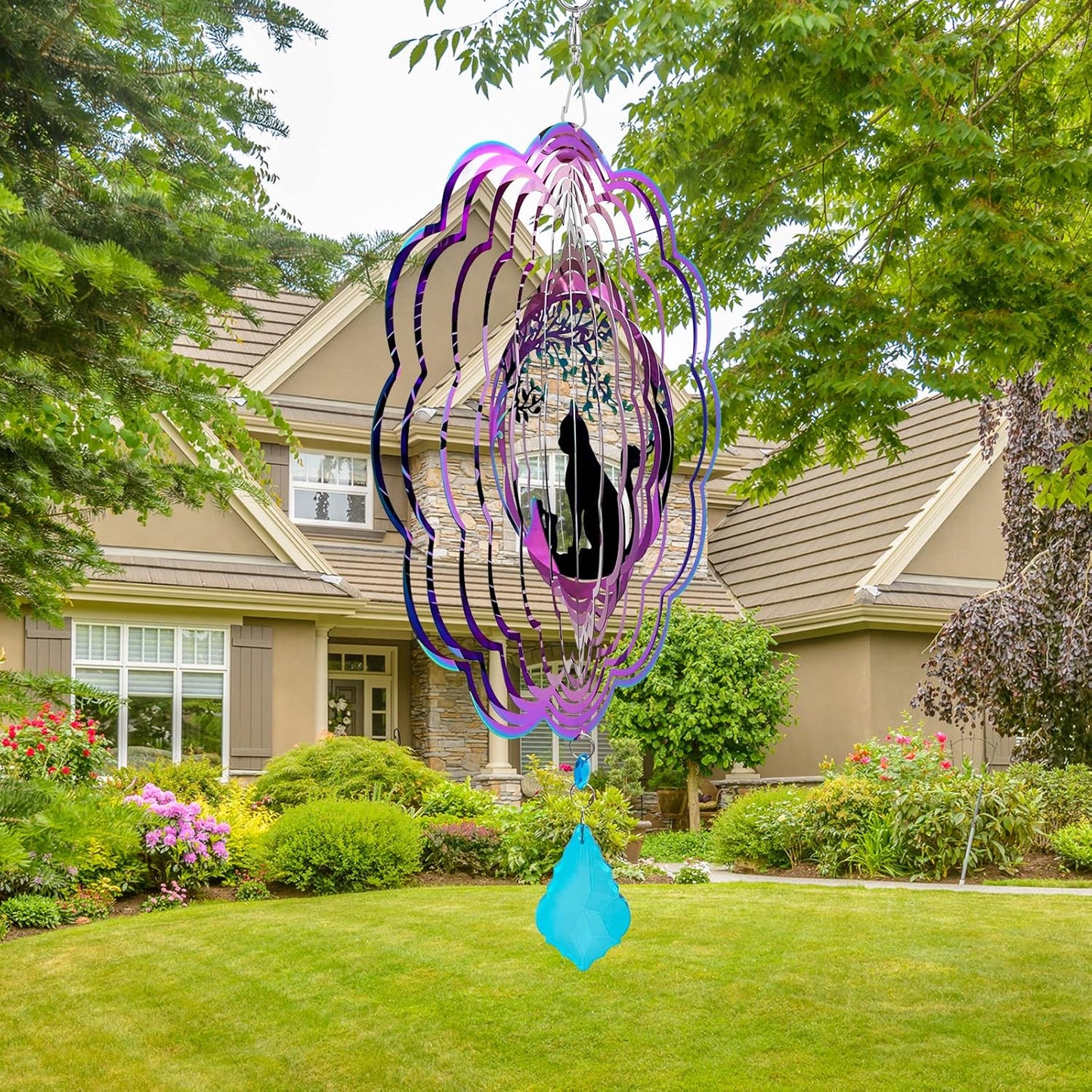 Wind Spinner, Hanging Wind Sculptures for Yard and Garden Decor, Outdoor Hanging Art Ornaments for Balcony Decor