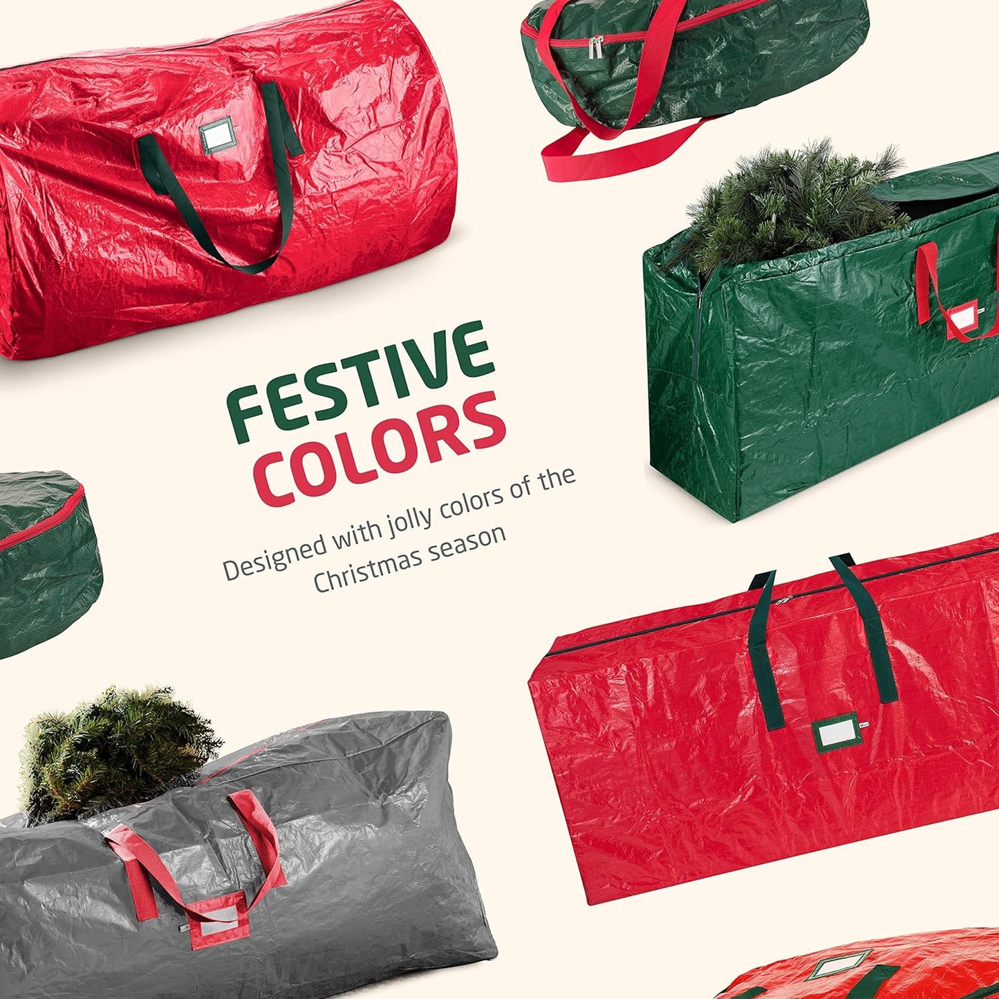 Zober Christmas Tree Storage Bag - Waterproof Protection for 7.5 Ft Trees - Durable Handles & Label Slot - Black