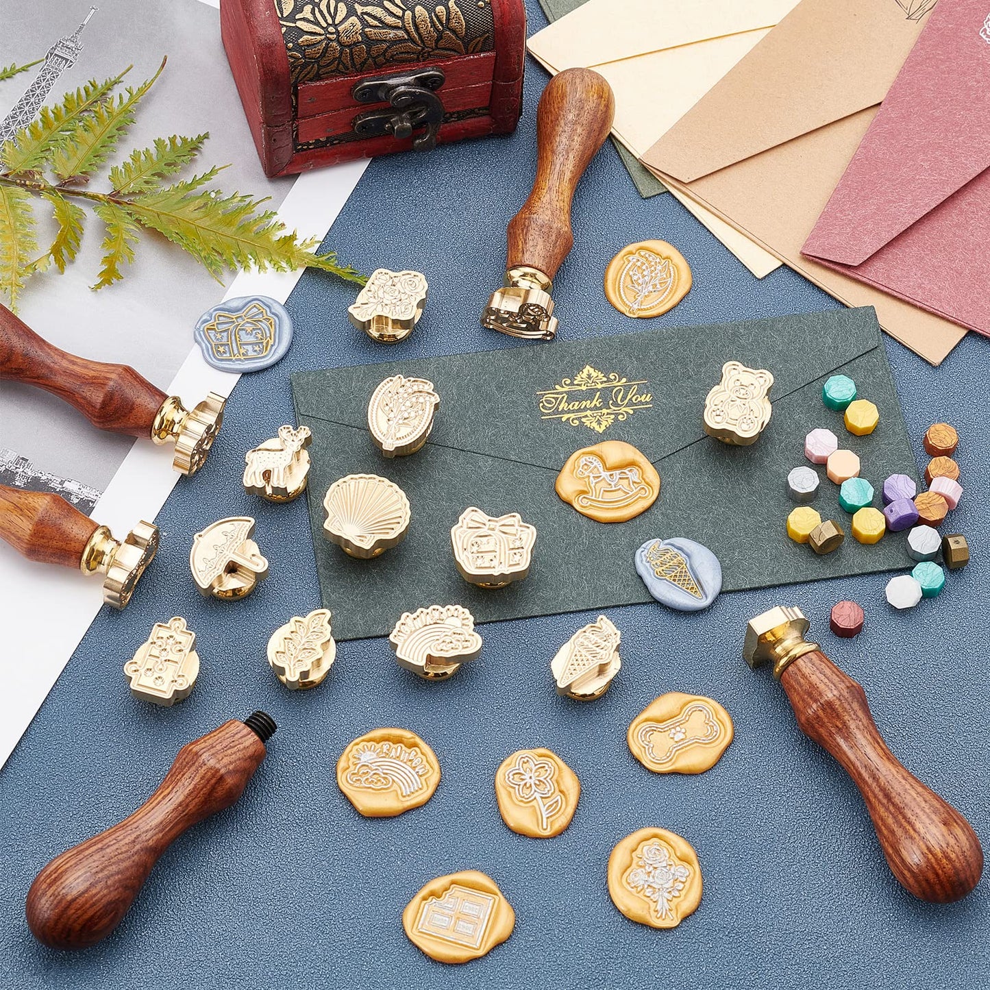 CRASPIRE Bone Dog Paw Wax Seal Stamp, Brass Head, Wooden Handle, Removable, 7mm Inner Size, Suitable for Wedding, Envelope, Invitations, Gift Wrap