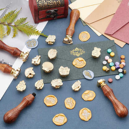 CRASPIRE Bone Dog Paw Wax Seal Stamp, Brass Head, Wooden Handle, Removable, 7mm Inner Size, Suitable for Wedding, Envelope, Invitations, Gift Wrap