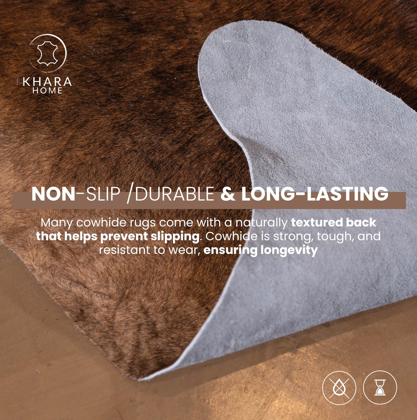 Khara Home Premium 100% Genuine Cowhide Rug Large 5x7 Ft Leather Area Rug for Living Room, Cozy, Unique, and Durable, Western Home Decor – from Argentina (Black & White, 5 x 7)