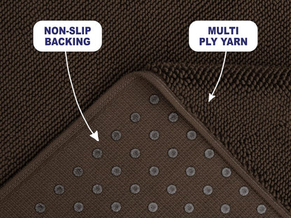 17 24 100% American Soft Linen Bath Rug, in in Cotton Bath Mats Rugs for Bathroom, Slip Reducer Washable Shaggy Form