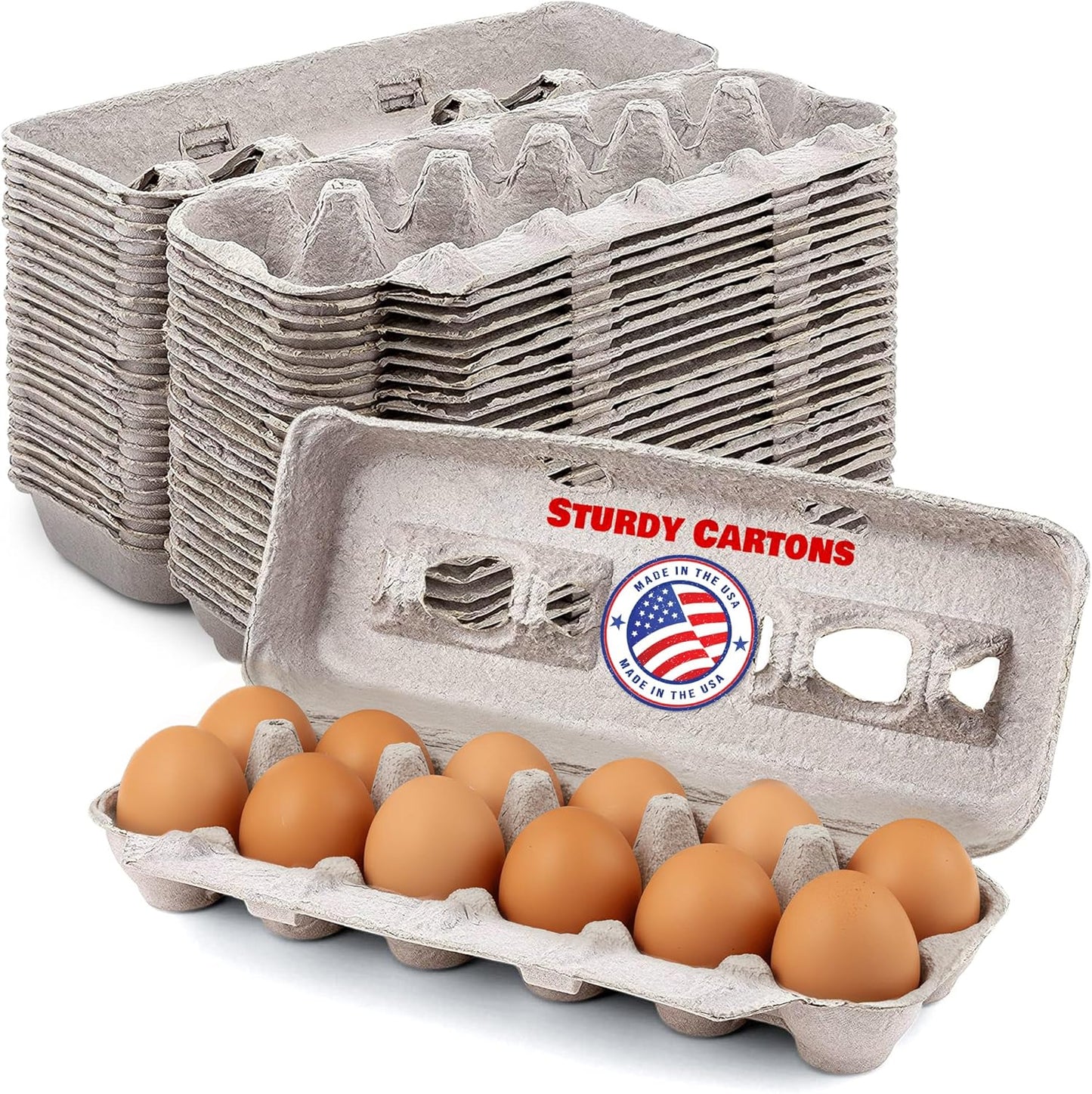 1 Dozen 11.50" 4.2" 1.25" (Pack 15) MT Products Blank Natural Pulp Egg Cartons Hold Twelve Eggs x x - Perfect
