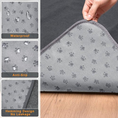 LOOBANI Extra Large Reusable Dog Mat - Non-Slip Washable Pee Pads for Incontinence | 36"x48" Gray